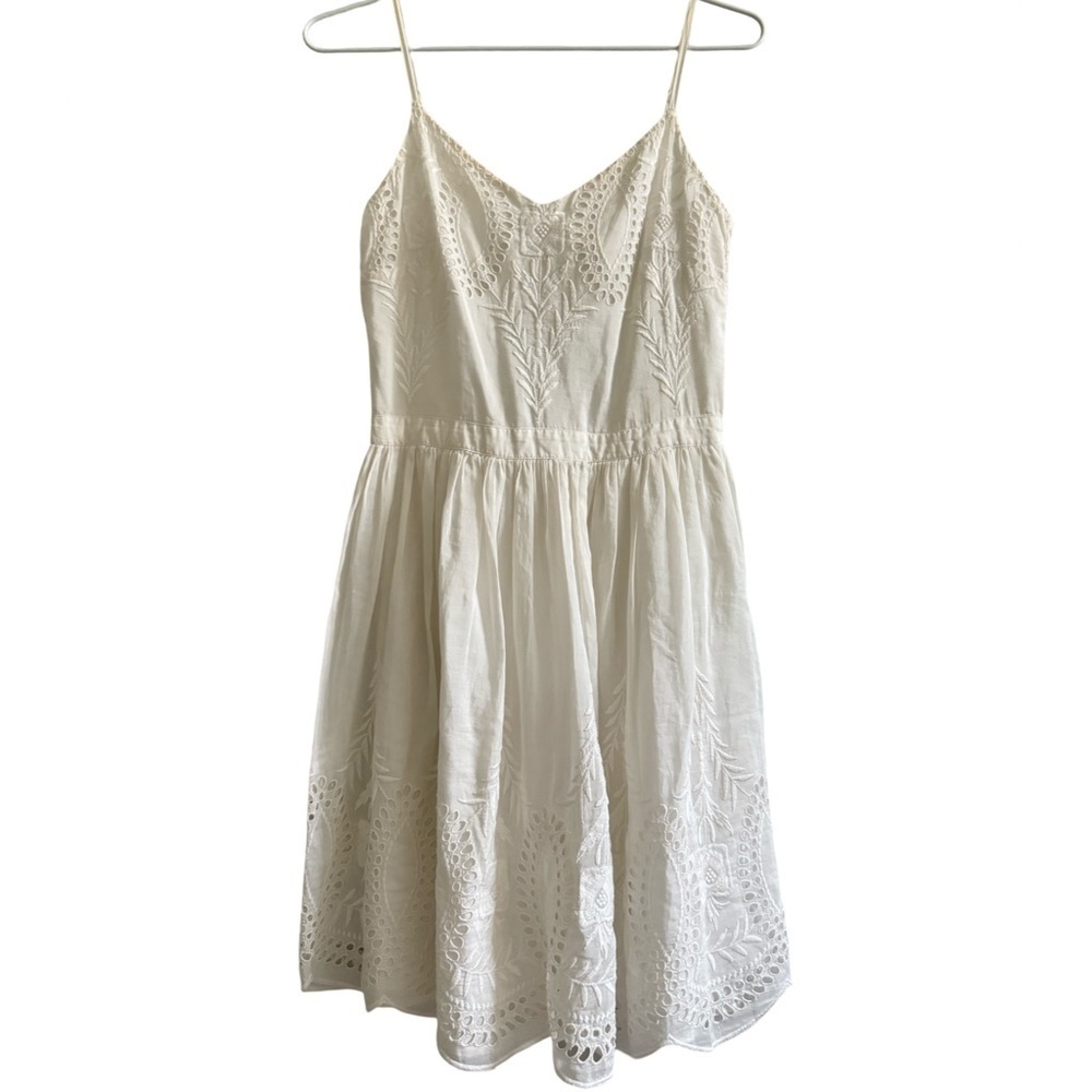 Joie Cotton Silk Blend Lace Ivory Mini Summer Sun Dress Size Small Made In India